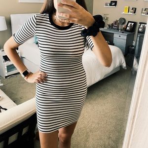 Stripped bodycon dress